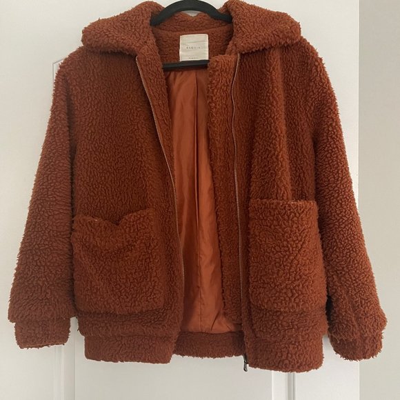 Elodie Teddy Coat in Rust - Picture 3 of 6